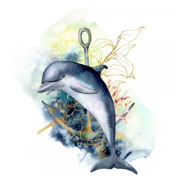 Delfino 5d Diy Kit Diamond Painting Pittura Di Diamante NO3986