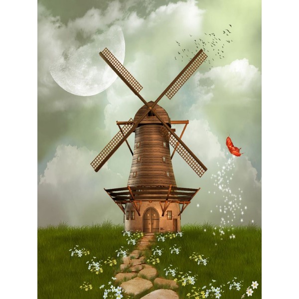 Mulino A Vento 5d Diy Kit Diamond Painting Pittura Di Diamante NO3729