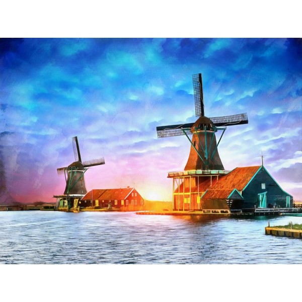 Mulino A Vento 5d Diy Kit Diamond Painting Pittura Di Diamante NO3718