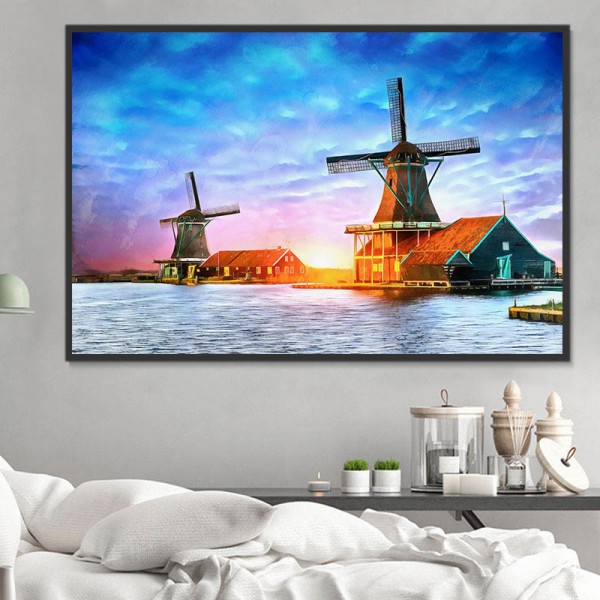 Mulino A Vento 5d Diy Kit Diamond Painting Pittura Di Diamante NO3718