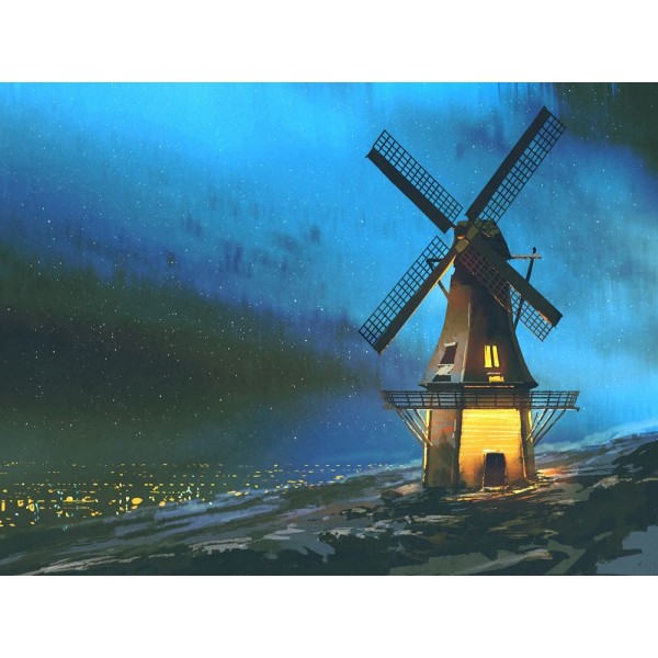 Mulino A Vento 5d Diy Kit Diamond Painting Pittura Di Diamante NO3717