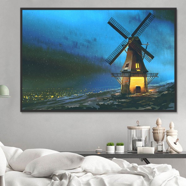 Mulino A Vento 5d Diy Kit Diamond Painting Pittura Di Diamante NO3717