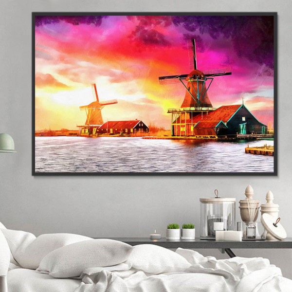 Mulino A Vento 5d Diy Kit Diamond Painting Pittura Di Diamante NO3665