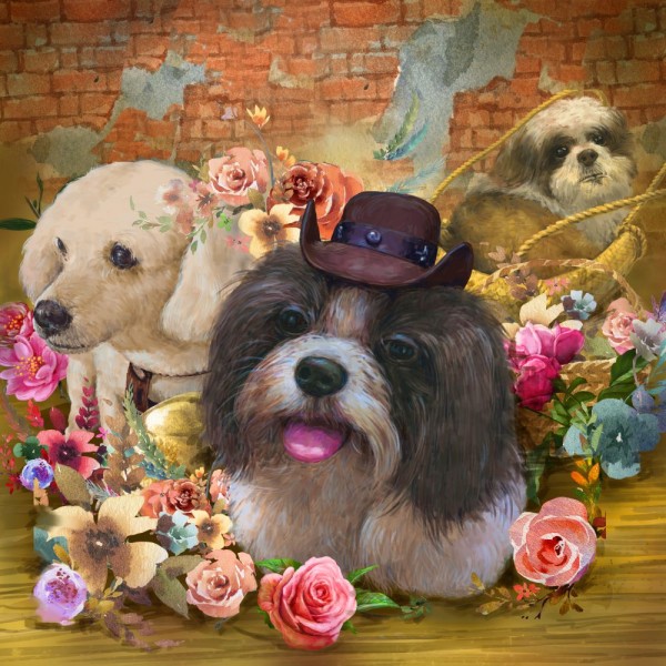 Cani 5d Diy Kit Diamond Painting Pittura Di Diamante NO2370