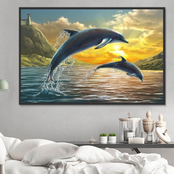 Delfino 5d Diy Kit Diamond Painting Pittura Di Diamante NO2181