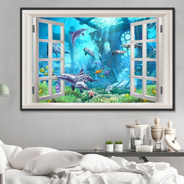 Delfino 5d Diy Kit Diamond Painting Pittura Di Diamante NO2173