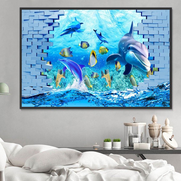 Delfino 5d Diy Kit Diamond Painting Pittura Di Diamante NO2169