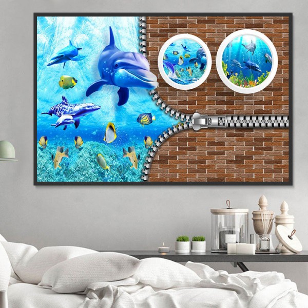 Delfino 5d Diy Kit Diamond Painting Pittura Di Diamante NO2168