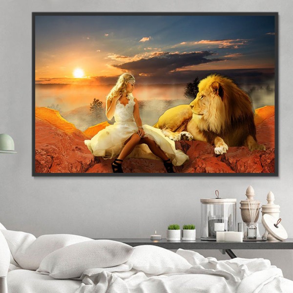 Leone 5d Diy Kit Diamond Painting Pittura Di Diamante NO2077