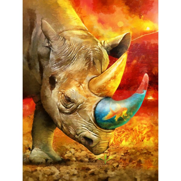 Rinoceronte 5d Diy Kit Diamond Painting Pittura Di Diamante NO1424