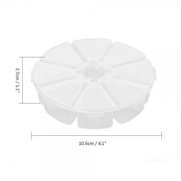 3pce/lot Mini 8 Grids Rhinestone Plastic Containers Box Kit Diamond NO1178