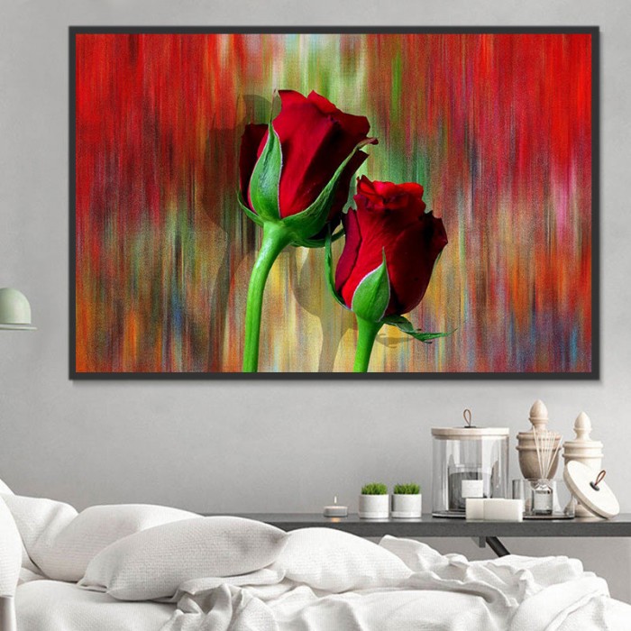 AIOSUY Kit Pittura Diamanti 5D Rose - 2 Tele 30x40cm, Completo Di Strumenti, Fai Da Te, Decorazione Parete